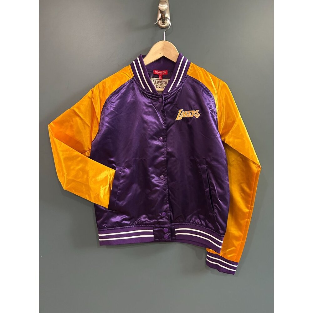 NWT Small Los Angeles Lakers Heavyweight Satin Jacket NBA Mitchell & Ness X Hard